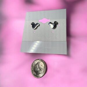 Silver Stainless Steel Mickey Mouse Earrings